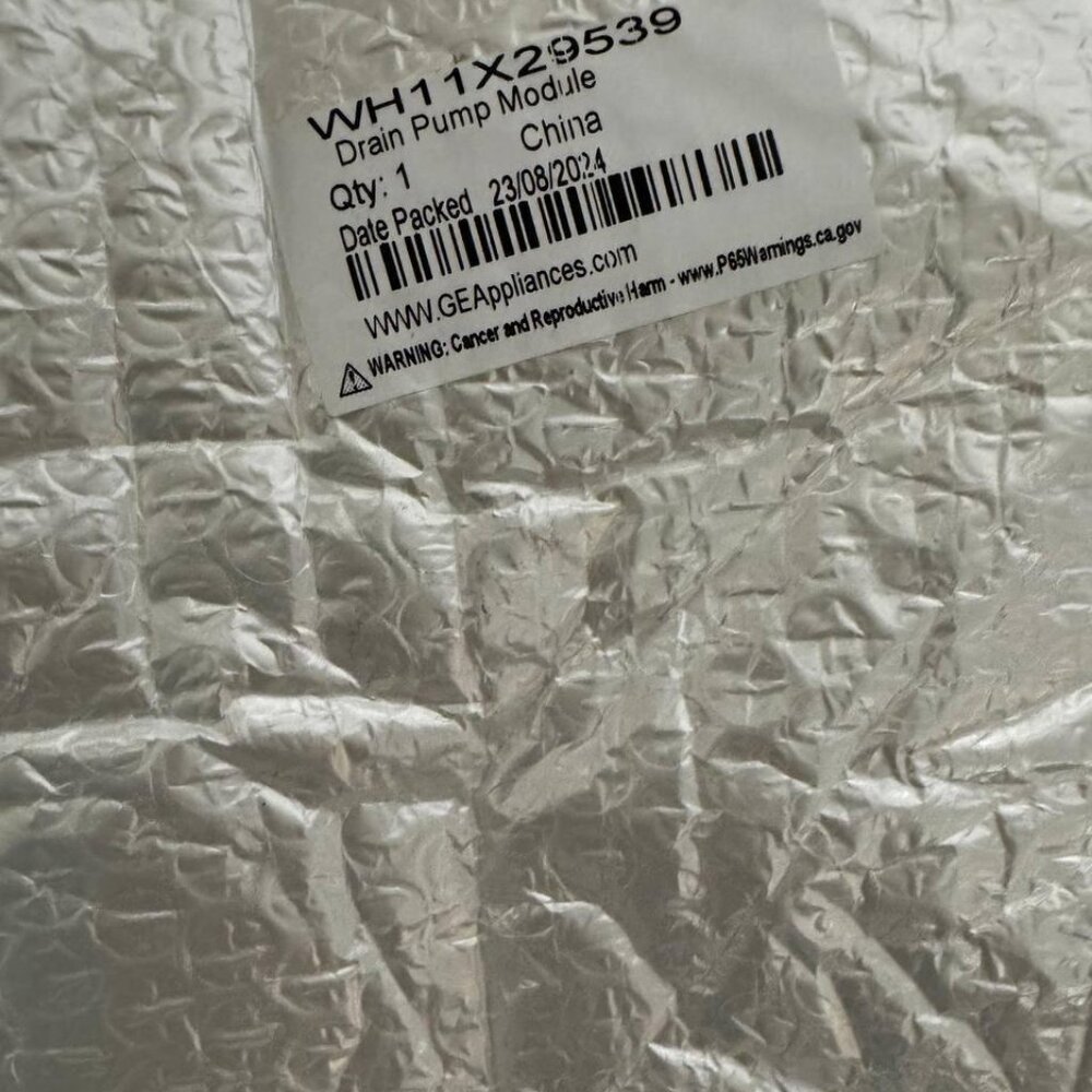OEM GE Washer Drain Pump | WH11X29539  BRAND NEW SEALED